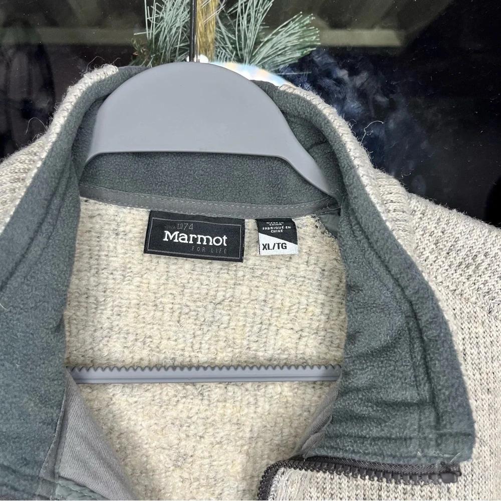 Marmot Men’s Full Zip Knit Fleece Jacket Gray XL - Picture 4 of 12